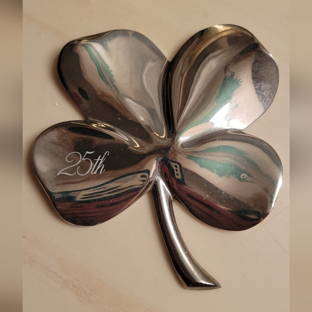 Vintage 25th Anniversary * Gerity * Four Leaf Clover * Shamrock * Paperweight